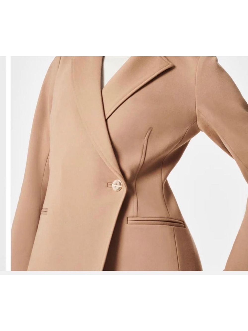 Classy Chic Spanx Women's Camel Single-Button Blazer